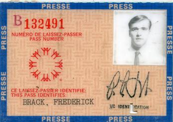 Expo 67 Press Pass