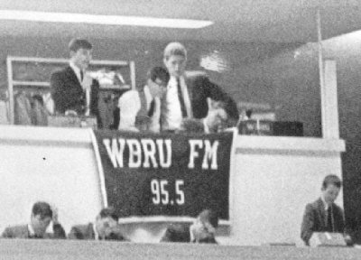 Jack Liebmann, John Leistritz, Don Berns in the press booth