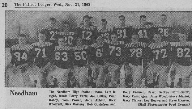 NHS Football Team 1962