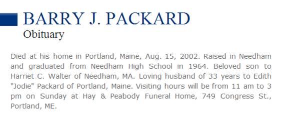 Barry Packard Obituary