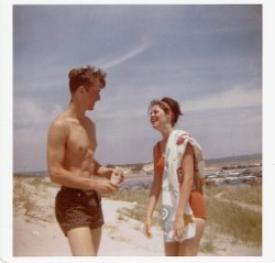 Fred Brack and Sandy Fisher, Horsehead Beach, 1964