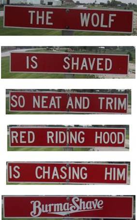 Burma Shave Signs