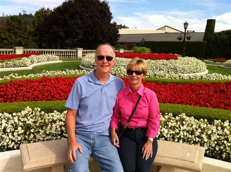 Fred and Kathy in the garden