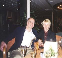 Fred and Kathy in the ship's lounge.