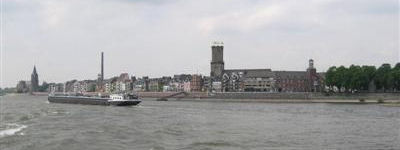 An early-on view of the shoreline of the Rhine