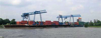 A container ship loading facility