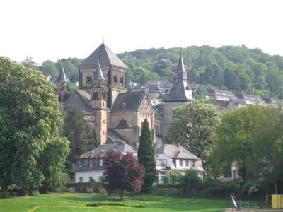 A pretty riverside town