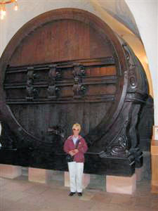 The SMALLER of two large wine barrels!